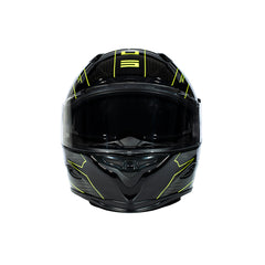 Zeus ZS-1800B Gloss Carbon AM8 Flu Sarı Kapalı Kask