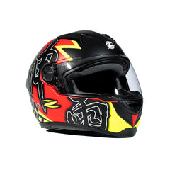 Zeus ZS-811A AL31 Mat Kırmızı Flu (Fluo) Sarı Kapalı Kask