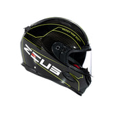 Zeus ZS-1800B Gloss Carbon AM8 Flu Sarı Kapalı Kask