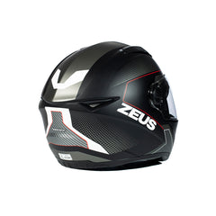 Zeus ZS-811A AL6 Mat Siyah Beyaz-Kırmızı Kapalı Kask
