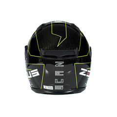 Zeus ZS-1800B Gloss Carbon AM8 Flu Sarı Kapalı Kask