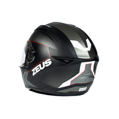 Zeus ZS-811A AL6 Mat Siyah Beyaz-Kırmızı Kapalı Kask