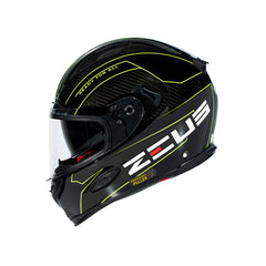 Zeus ZS-1800B Gloss Carbon AM8 Flu Sarı Kapalı Kask