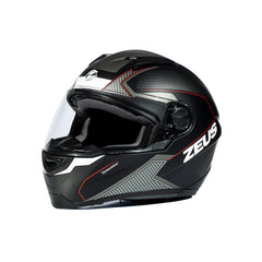 Zeus ZS-811A AL6 Mat Siyah Beyaz-Kırmızı Kapalı Kask