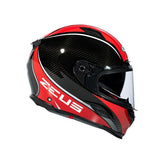 Zeus ZS-1800B Gloss Carbon AM9 Red Kapalı Kask