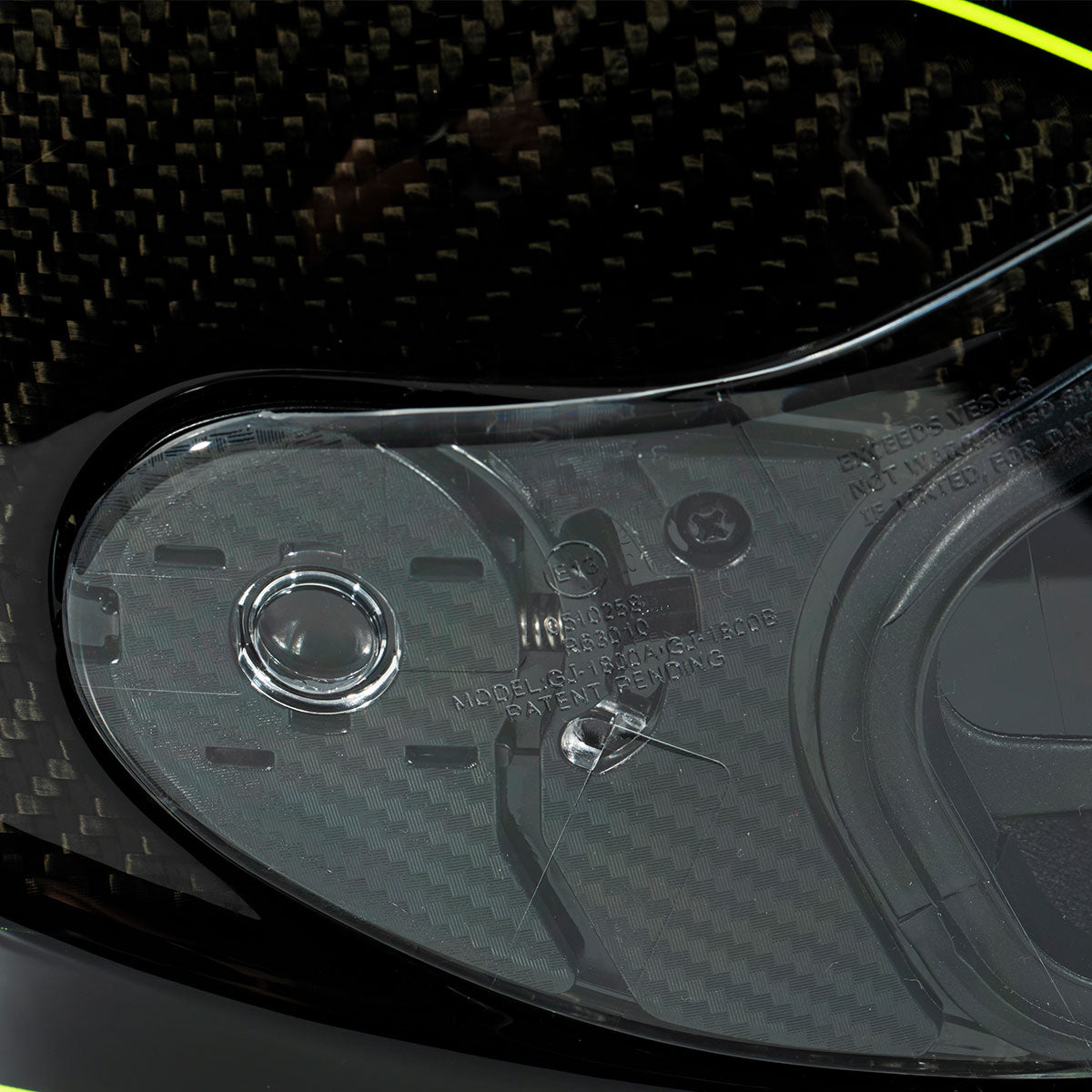 Zeus ZS-1800B Gloss Carbon AM8 Flu Sarı Kapalı Kask