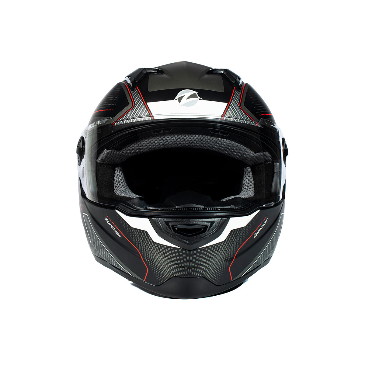 Zeus ZS-811A AL6 Mat Siyah Beyaz-Kırmızı  Kapalı Kask