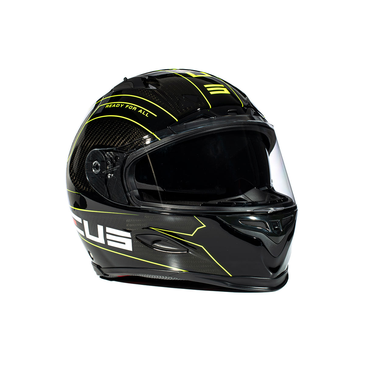 Zeus ZS-1800B Gloss Carbon AM8 Flu Sarı Kapalı Kask