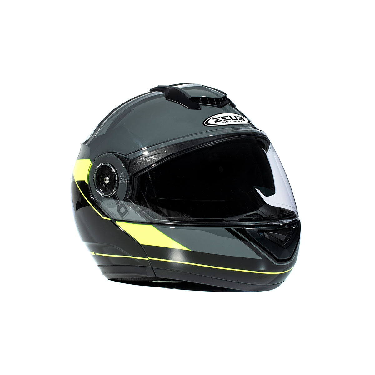 Zeus ZS-3050 BE7 Gri Flu (Fluo) Sarı Çene Açılır Kask