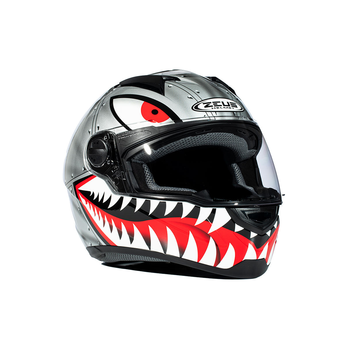 Zeus ZS-811A AL-38 Gümüş Siyah Kapalı Kask