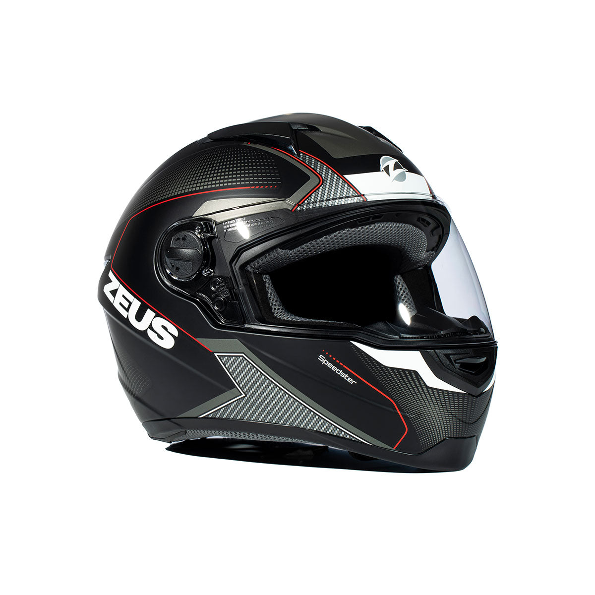 Zeus ZS-811A AL6 Mat Siyah Beyaz-Kırmızı  Kapalı Kask