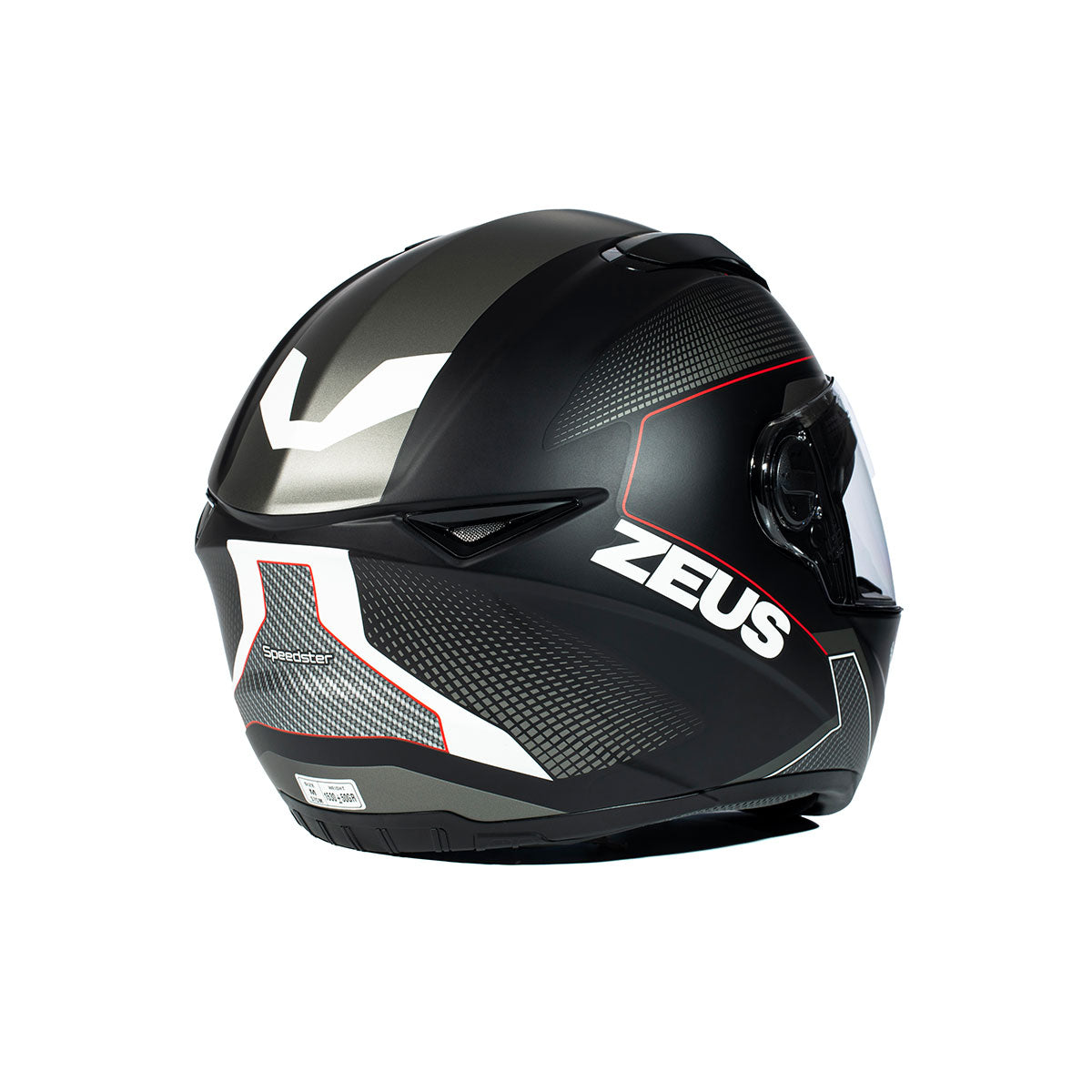 Zeus ZS-811A AL6 Mat Siyah Beyaz-Kırmızı  Kapalı Kask