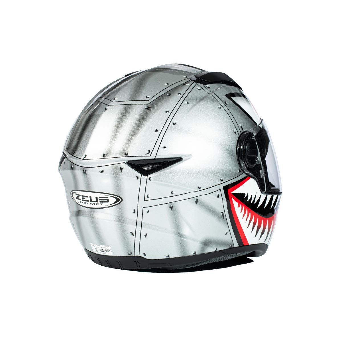 Zeus ZS-811A AL-38 Gümüş Siyah Kapalı Kask