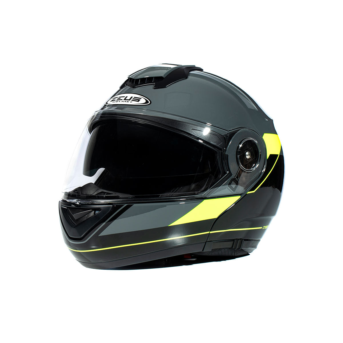 Zeus ZS-3050 BE7 Gri Flu (Fluo) Sarı Çene Açılır Kask