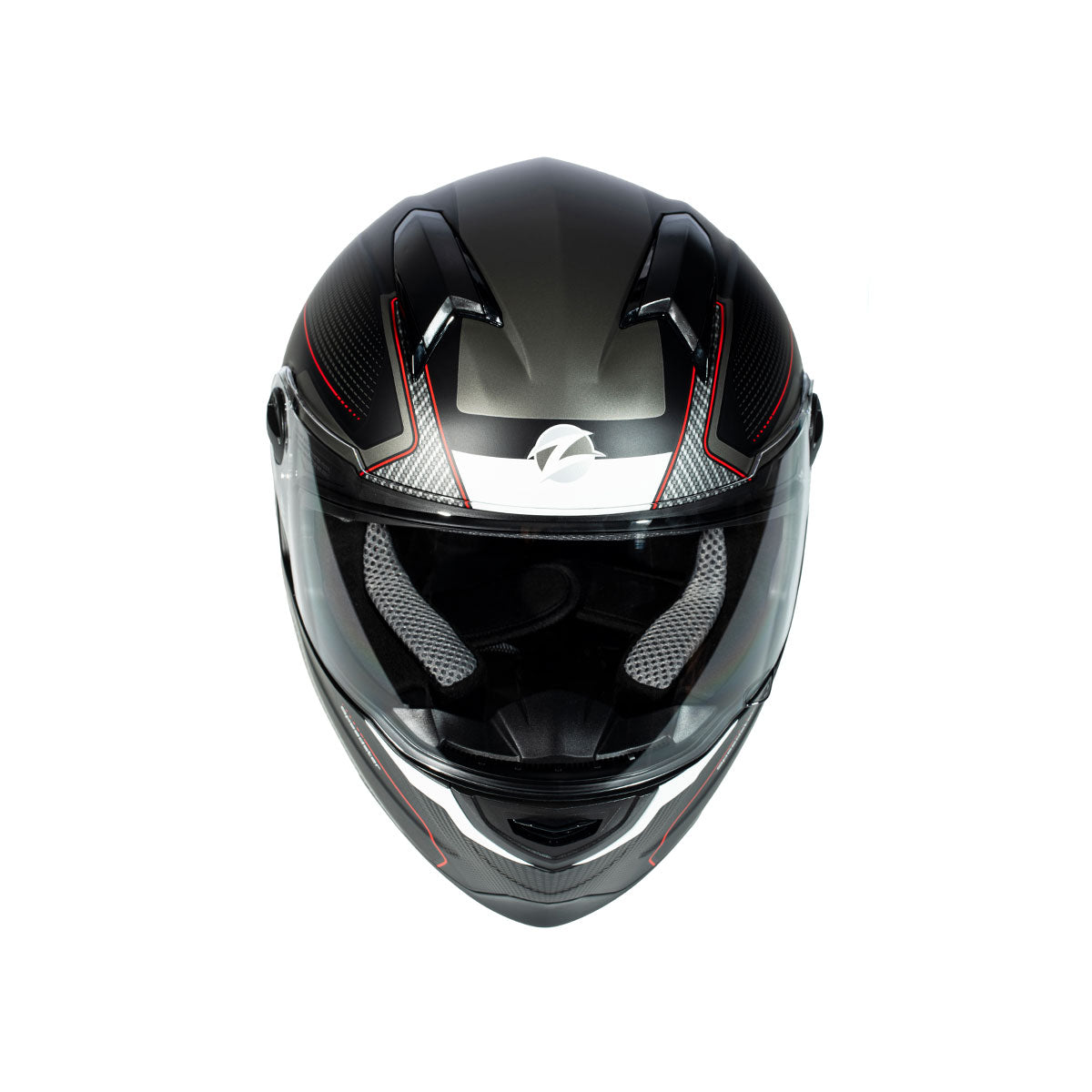 Zeus ZS-811A AL6 Mat Siyah Beyaz-Kırmızı  Kapalı Kask