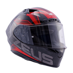 Zeus ZS-826 İnci Siyah Kırmızı  BK3 Kapalı Kask
