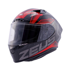 Zeus ZS-826 İnci Siyah Kırmızı  BK3 Kapalı Kask