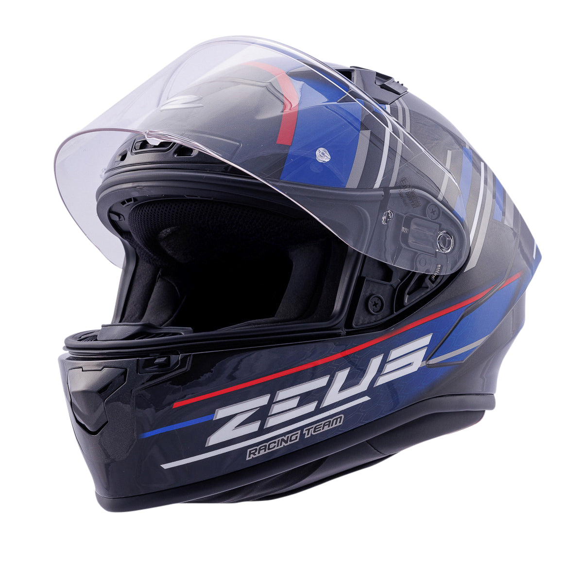 Zeus ZS-826 İnci Siyah Mavi BK15 Kapalı Kask