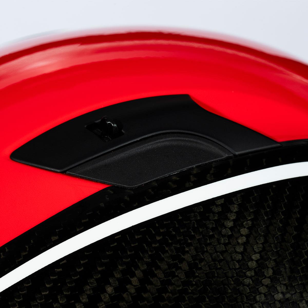 Zeus ZS-1800B Gloss Carbon AM9 Red Kapalı Kask