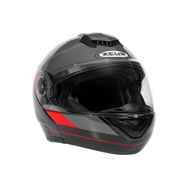 Zeus ZS-3050 BE7 Gri Kırmızı Çene Açılır Kask