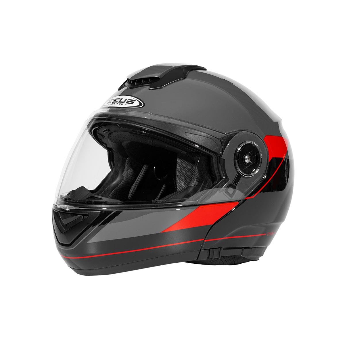 Zeus ZS-3050 BE7 Gri Kırmızı Çene Açılır Kask
