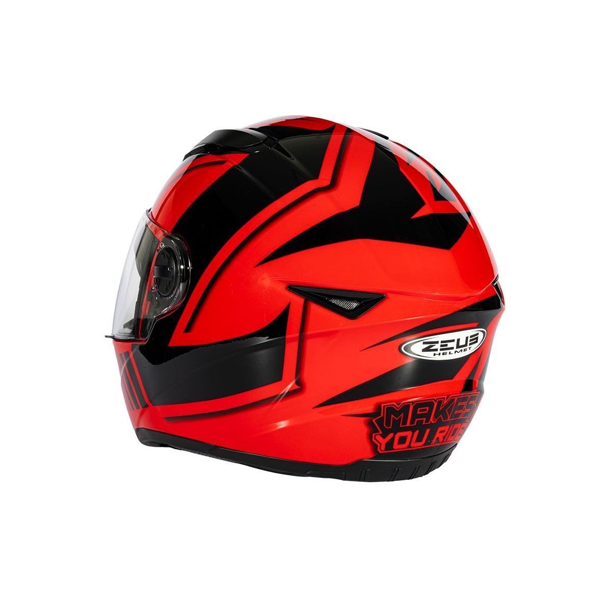 Zeus ZS-811A AL-34 Kırmızı Siyah Kapalı Kask