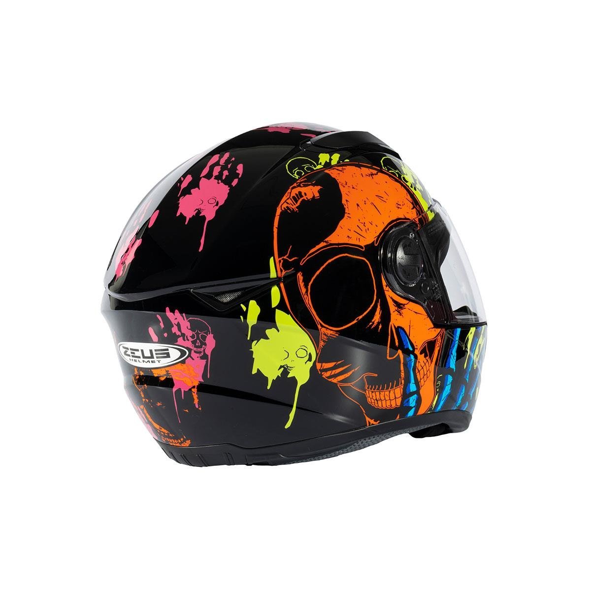 Zeus ZS-811A AL-37 Siyah Turuncu Kapalı Kask