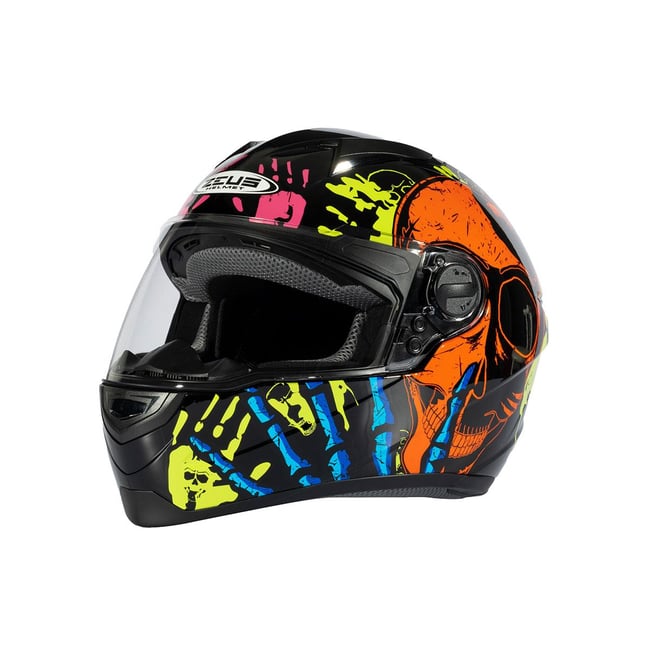 Zeus ZS-811A AL-37 Siyah Turuncu Kapalı Kask